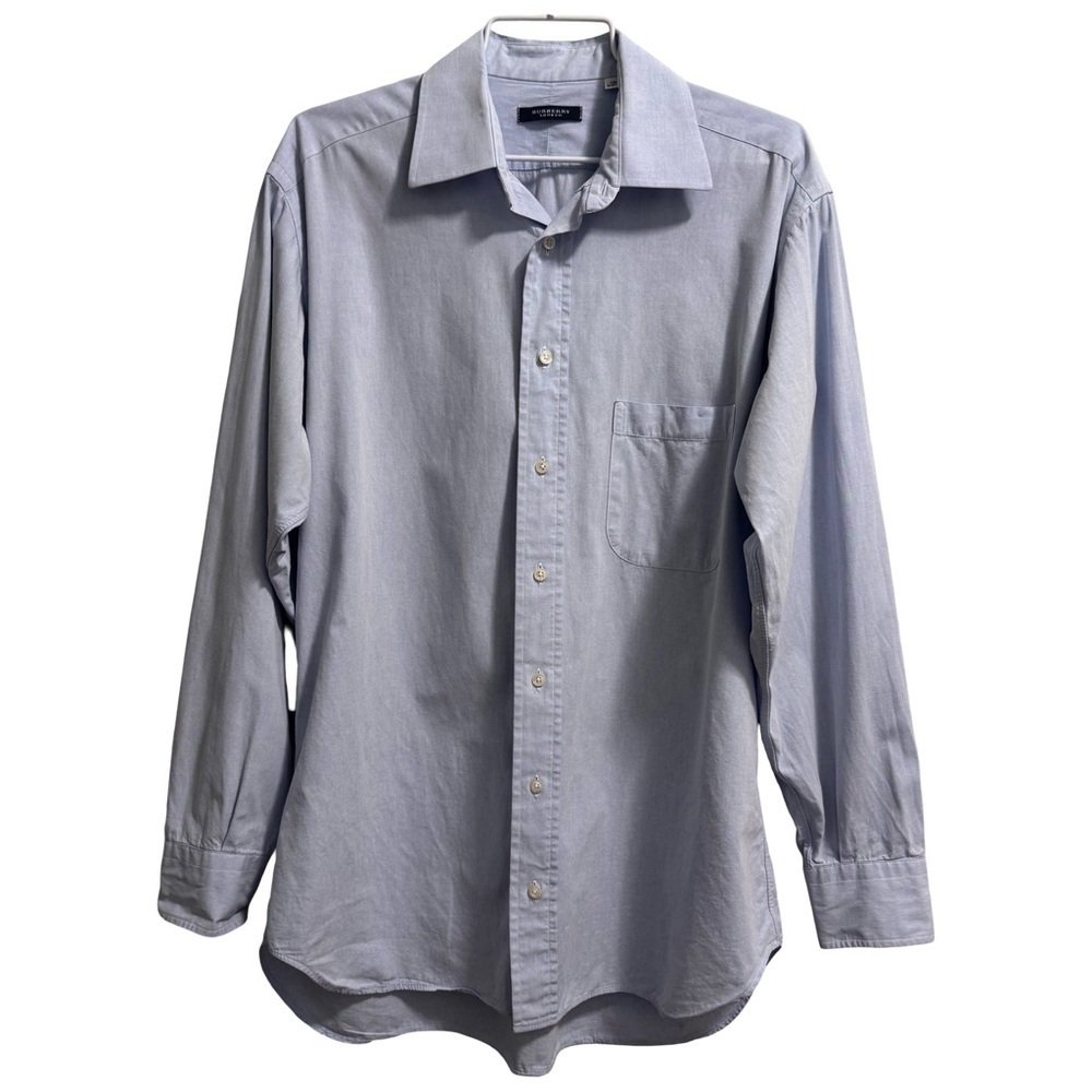 Men’s Burberry London Men’s Light Blue Long Sleeve Button-Up Dress Shirt 15.5